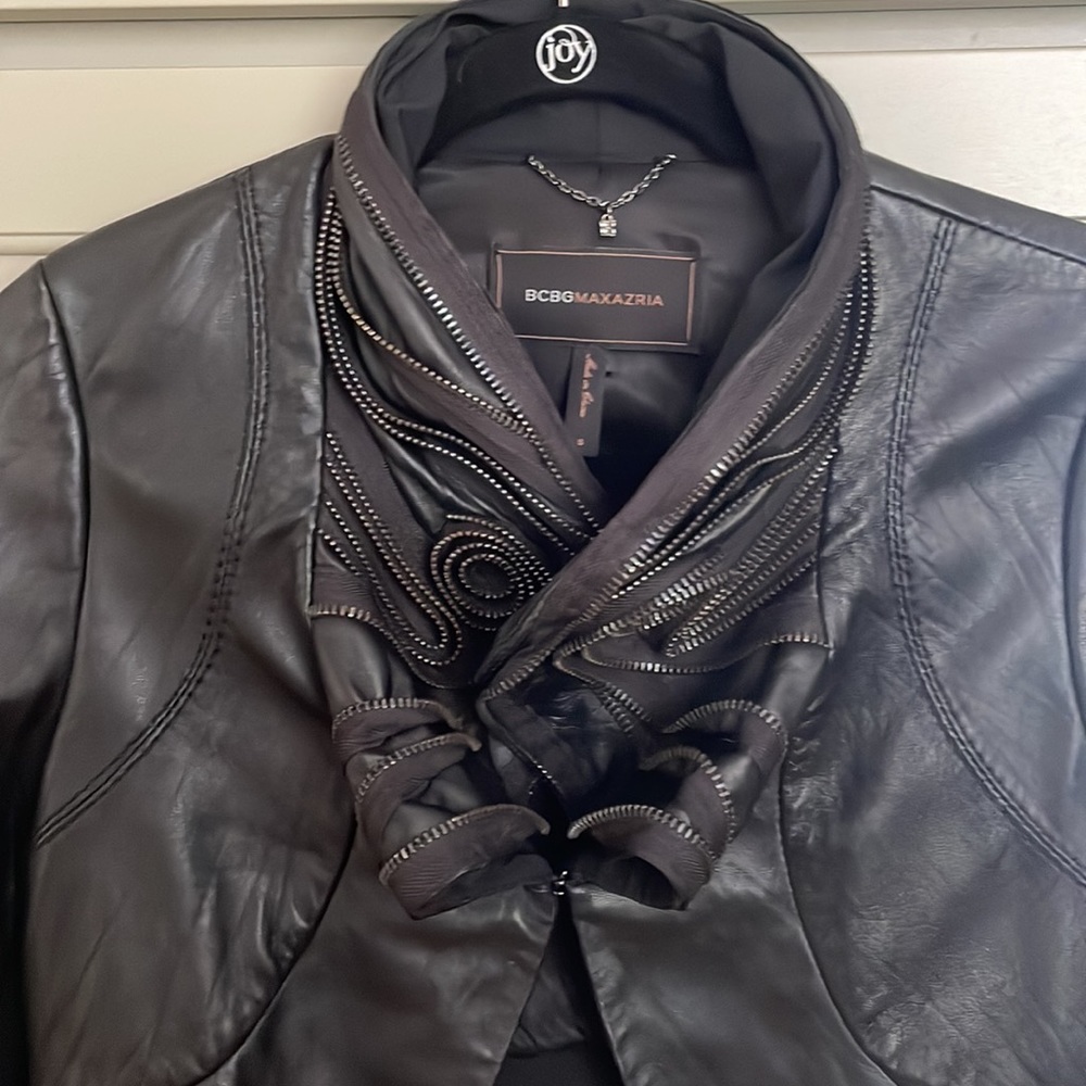 BCBGmaxazria Cropped Leather Jacket